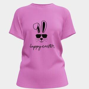 Happy Easter Bunny Shirt Trendy Spring Tee Cool Bunny Shirt Cute Pink Spring Tee